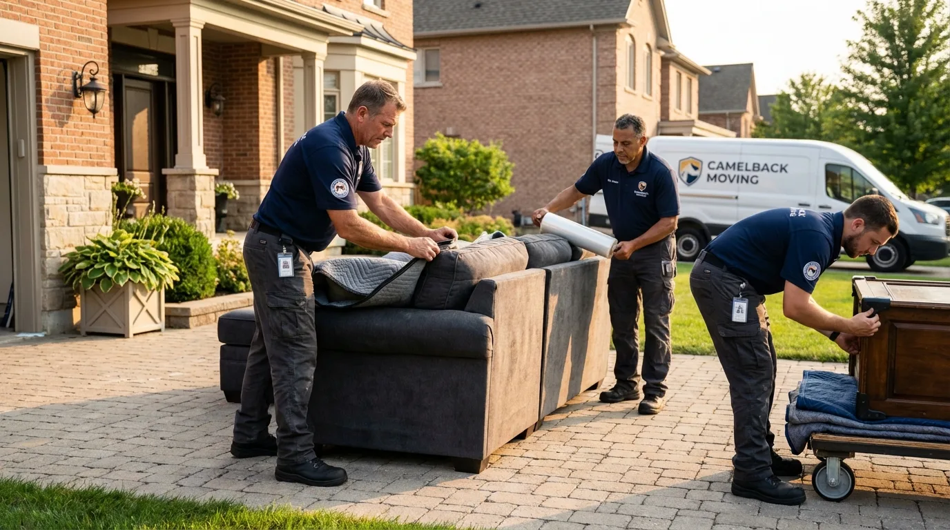 Large estate moving crew wrapping furniture in Metter, GA